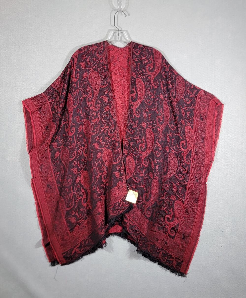 Rapti Fashion Kani Jacket Reversible Paisley Wrap Poncho NWT One Size